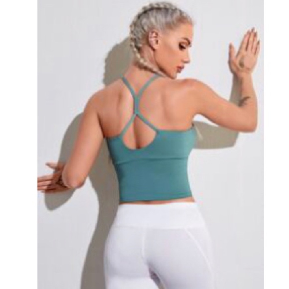 Turquoise Athletic Crop Top/ Sports Bra
